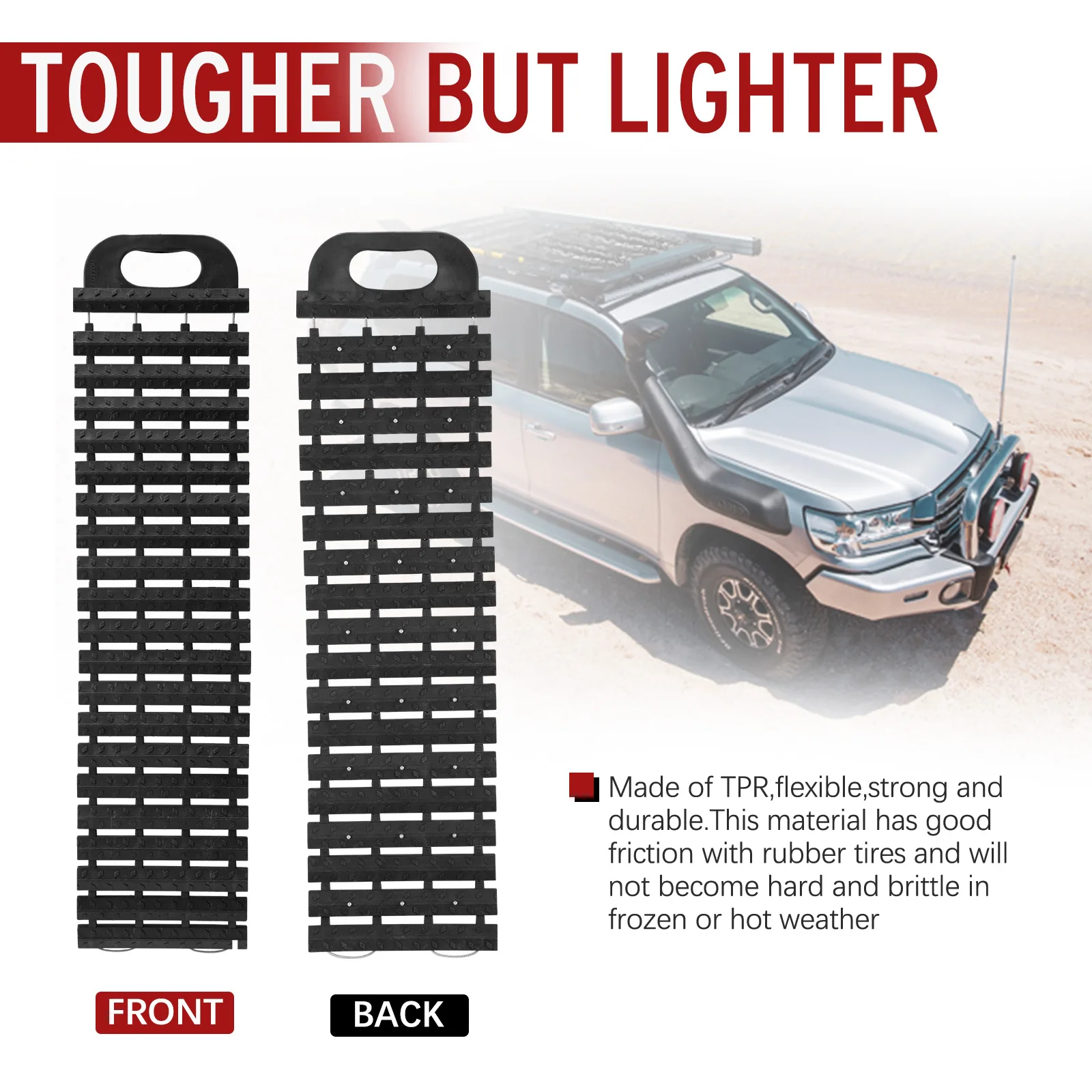 FIERYRED Tpr Sand Mud Snow Tire 4x4 Traction Boards Recovery Track