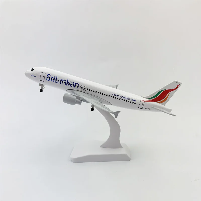 Металлическая модель самолета 20 см Srilanka Airbus A320 из металлического сплава с шасси детские игрушки подарок на день рождения