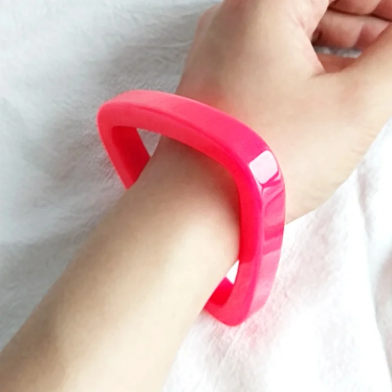 customized fancy women rainbow colour Bangle  neon bracelet resin Bangle