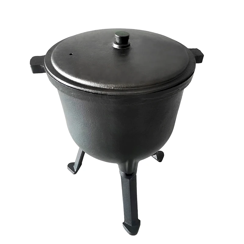 4L 7L 8L 10L 15L 4.2qt 4qt 7qt 10qt 15qt Hot Sell South Africa Large Cast iron Cooking Pot Three Legs Camping Witches Cauldron