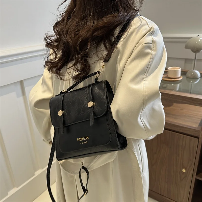 Backpack Female New Backpacks For Women Black Travel Backpack Soft leather School Bags for Teenage Girls