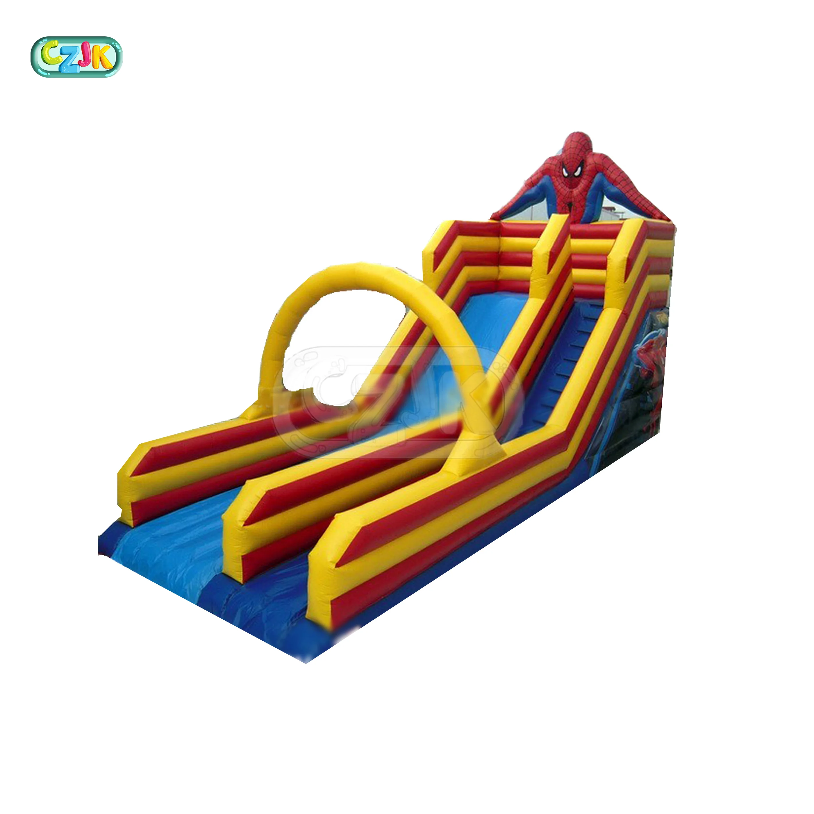 
commercial inflatable spider web bouncy tower slide spideman mountain waterslide inflatable slide spiderman for sale 