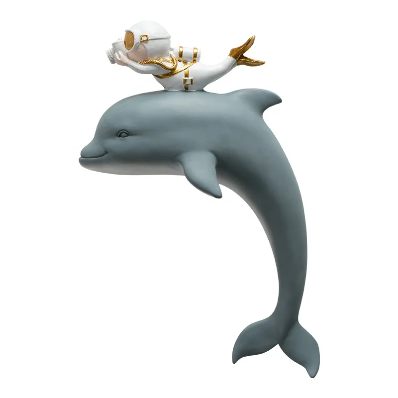 Cartoon Marine life resin sculptures wall decoration for livingroom Children room