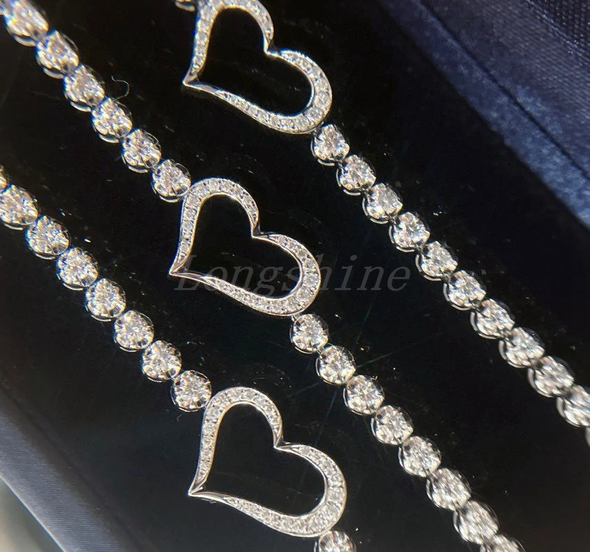 Longshine New Design 18K Gold White Color High Quality Heart Shape Women Bracelet