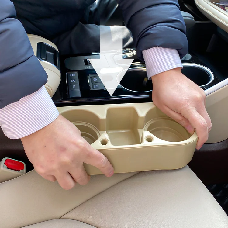 Car Interior Accessories With Cup Holder Car Seat Gap Filler Storage Box Organizer Cell Phone Drink Cup Holder