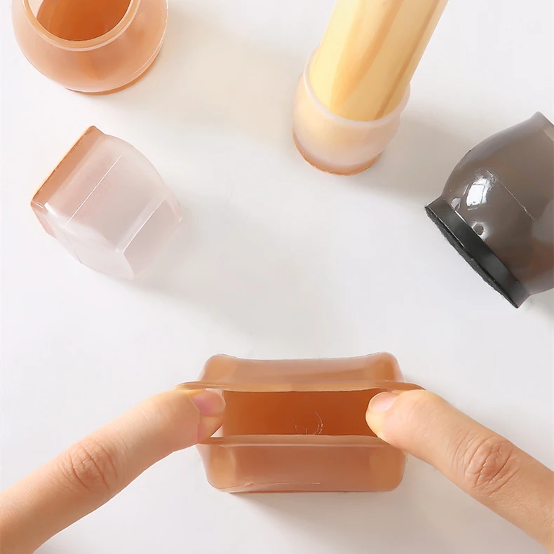 Chair leg floor protectors with felt furniture pads chair glides feet square furniture silicone protection cover