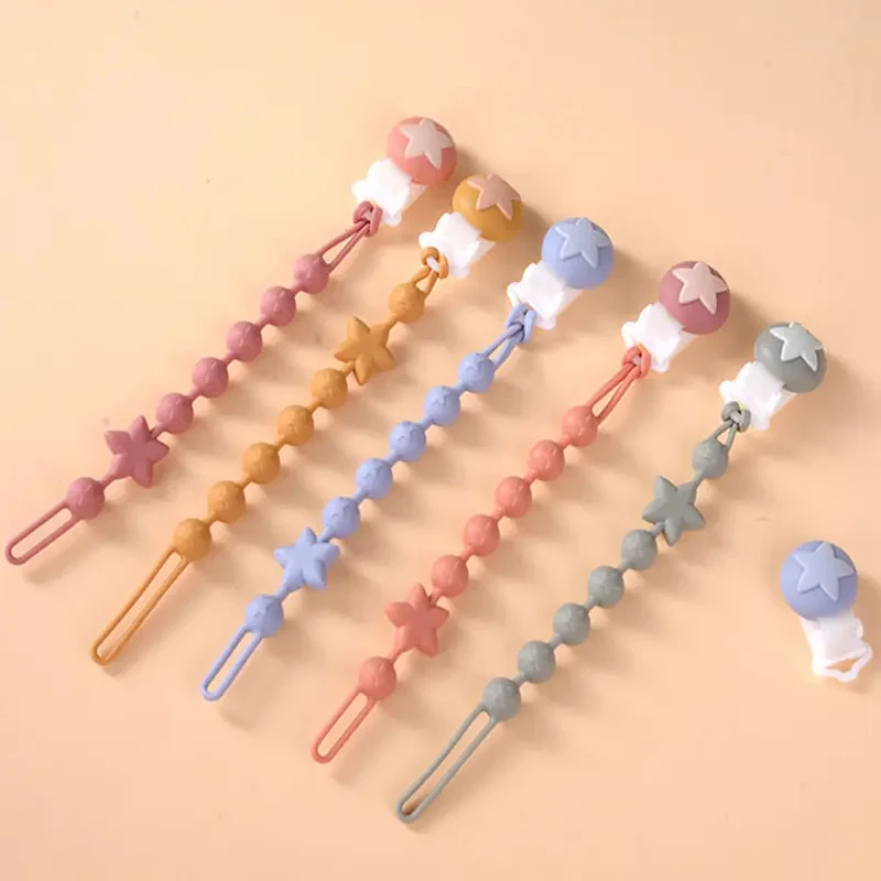 Customized Color Food Grade Silicone Baby Pacifier Wholesale Pacifier Clip Chain High-quality Baby Silicone Teether Chain