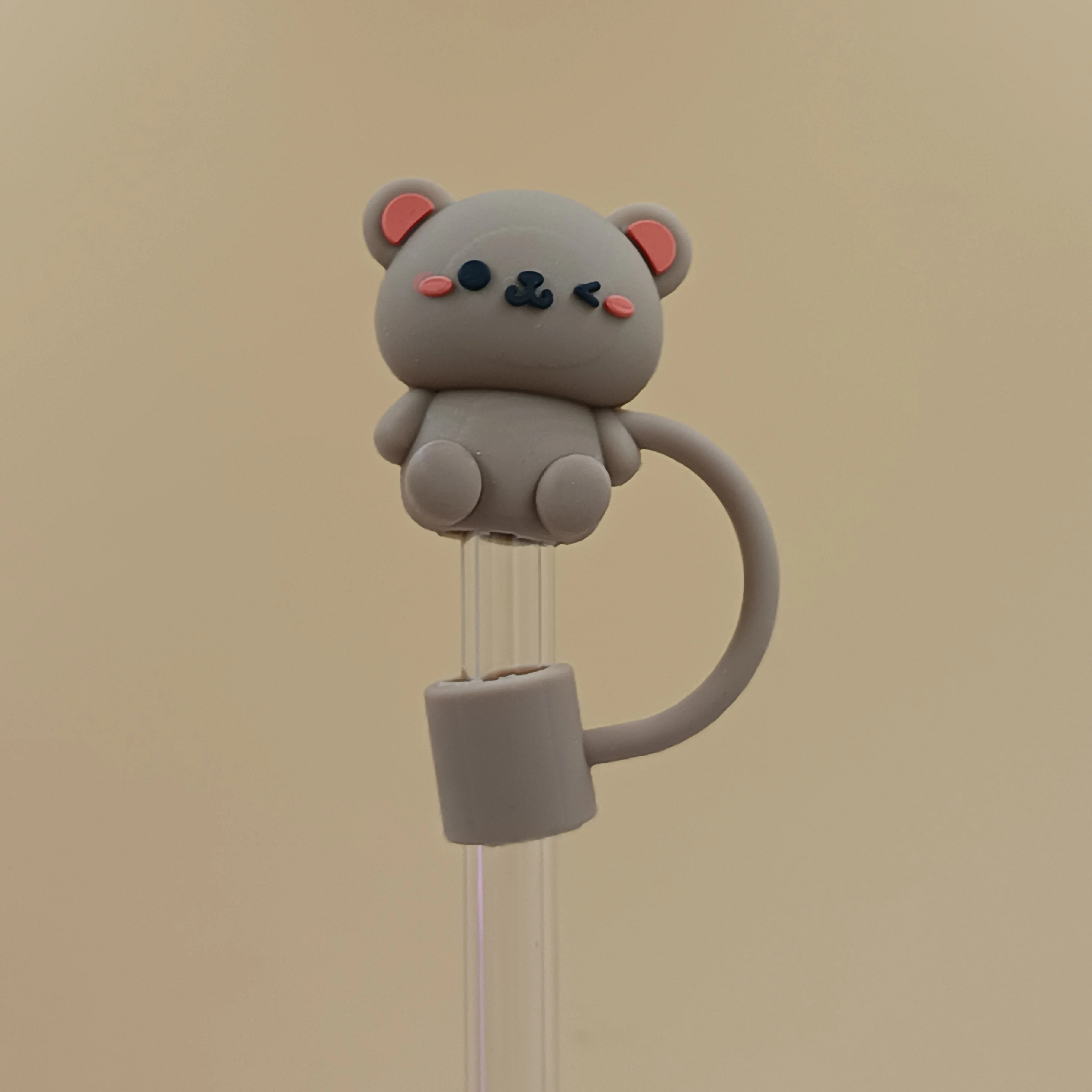 Hot Selling 10 MM PVC  Party supply top seller Drinking Straw Cover  with cartoon animal white cloud flower dust proof straw cap