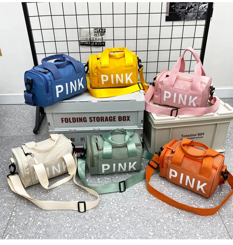 New design Black nylon ladies mini pink hand bag women waterproof mini gym bag female shoulder bag