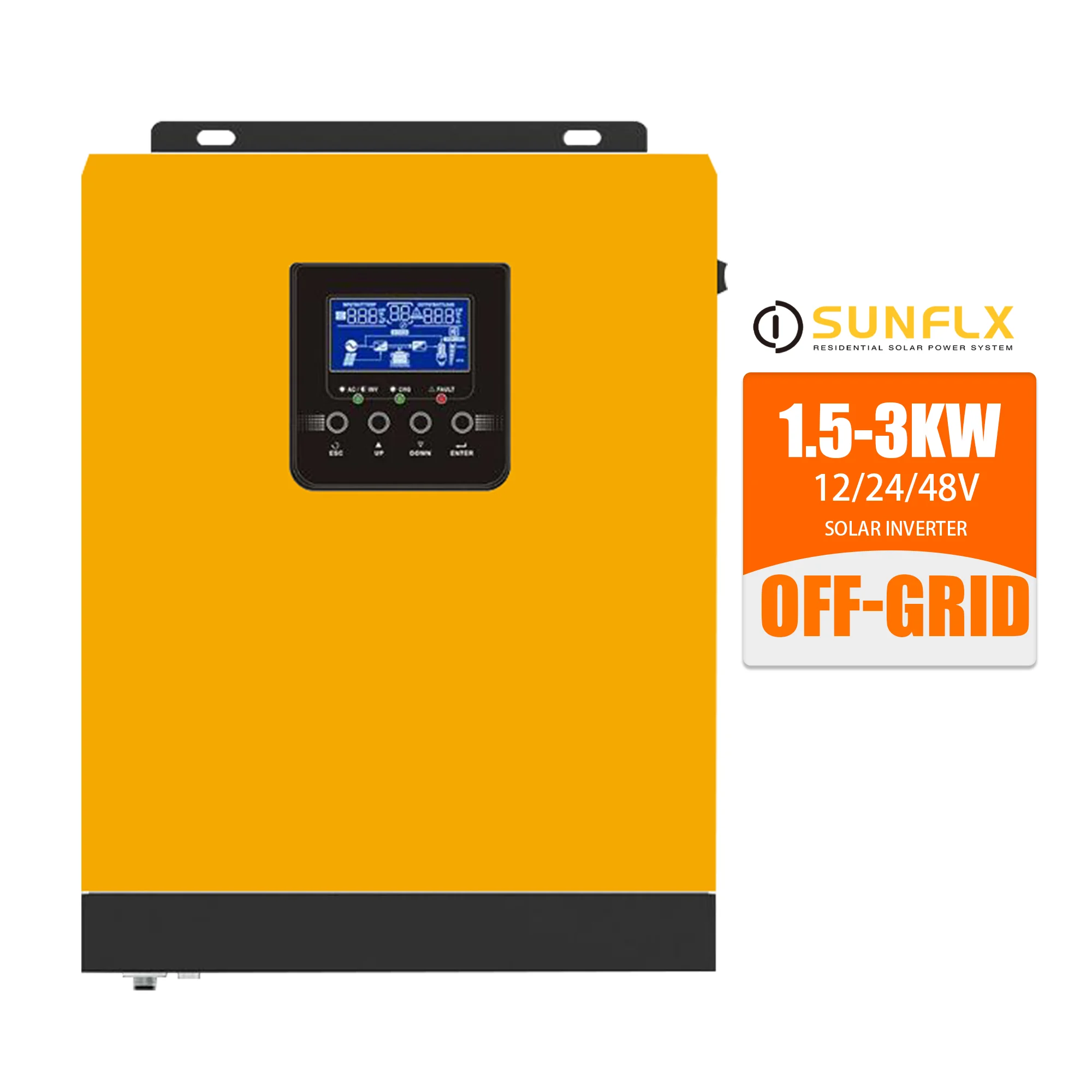 Sunflx NEW Economical 12V 24V 1500W 3000W 3Kw Solar OFF Grid Pure Sine Wave Inverter Hybrid