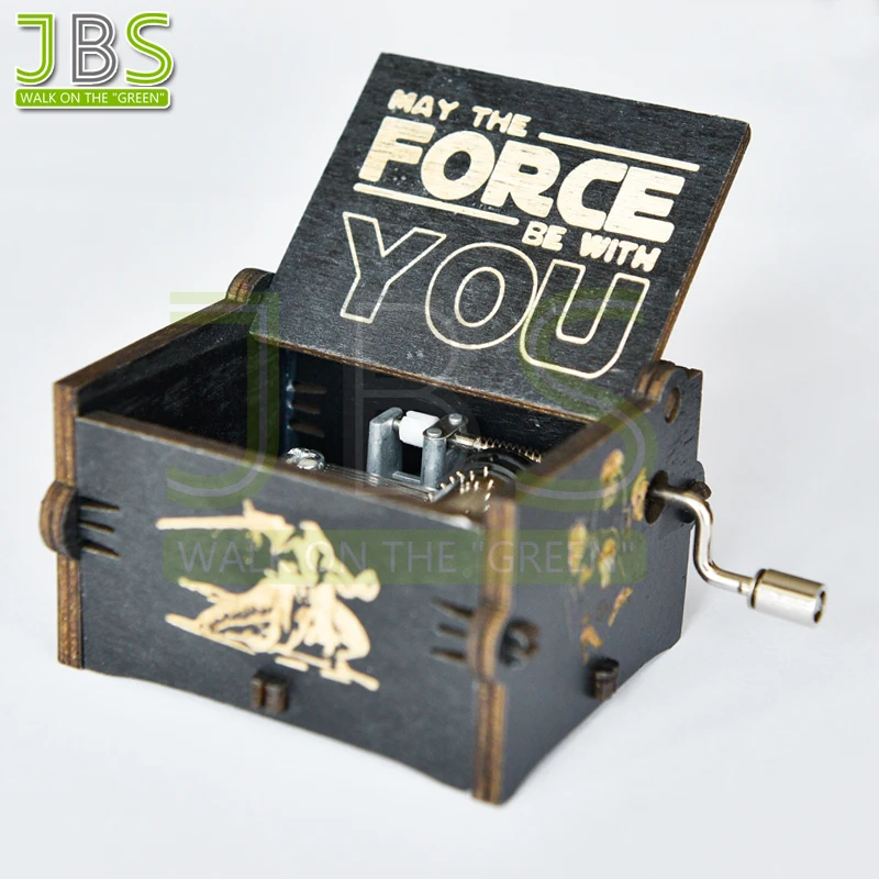 Engraved Hand Crank Pink Music Box For Gift