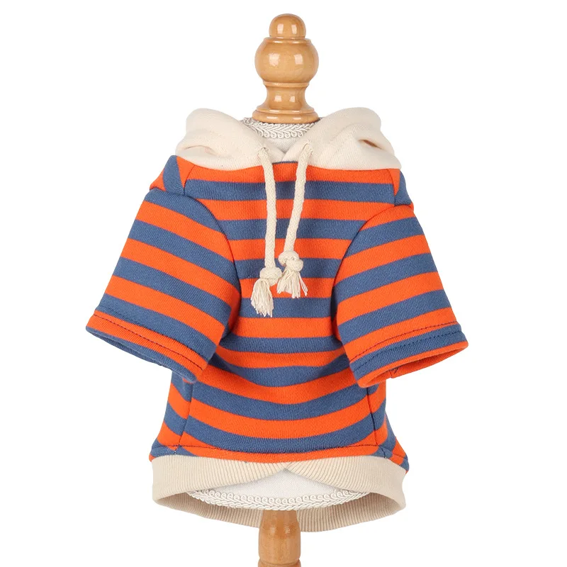 2022 New hot selling  Stripe dog hoodie with hat 100% cotton for cat