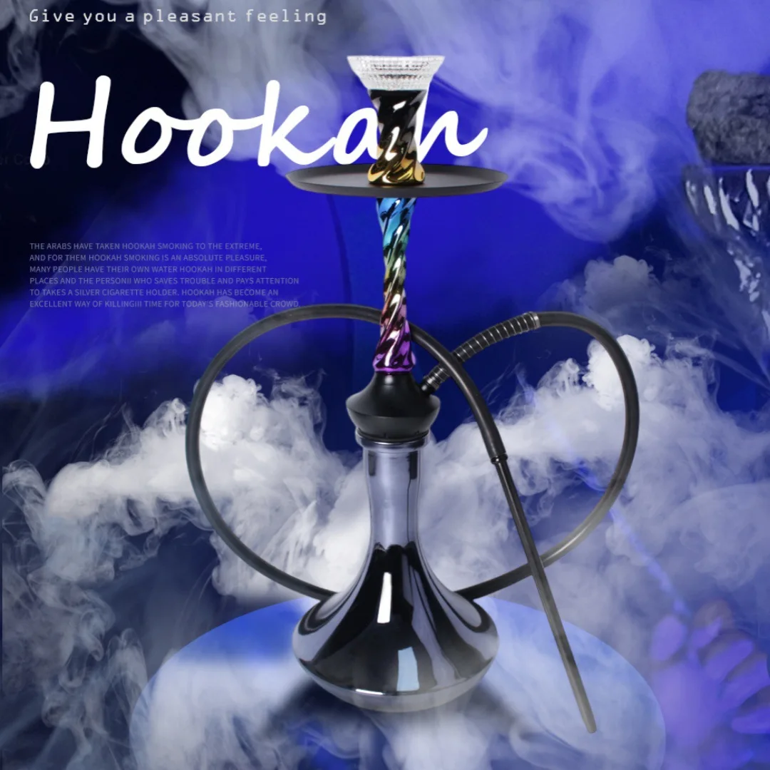Factory Wholesale cheap New colorful exquisite twist shape arab hookah shisha with large new grainshisha tobacco