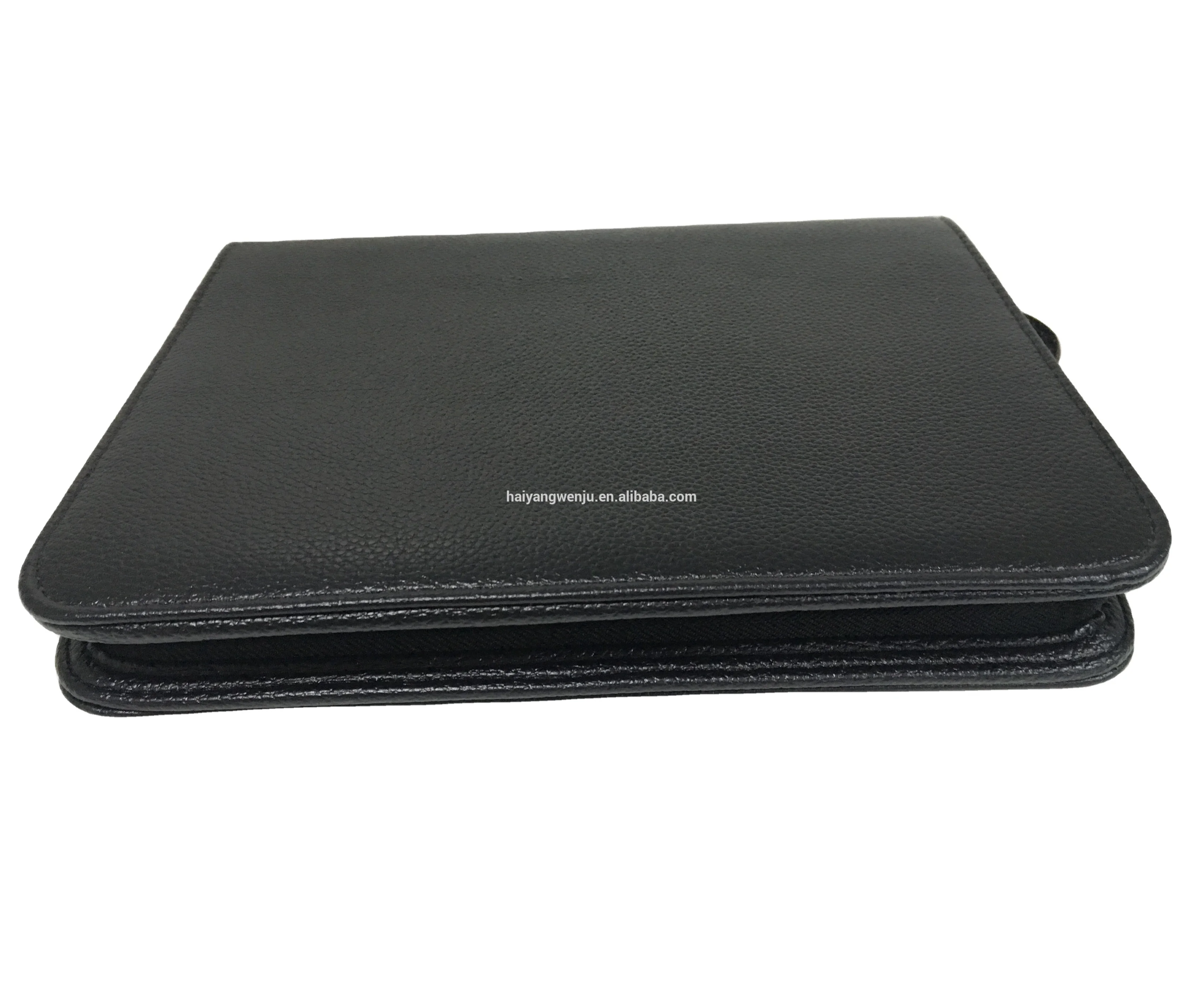 2020 hot selling custom logo A5 file PU leather office business folder with card holder and notepad