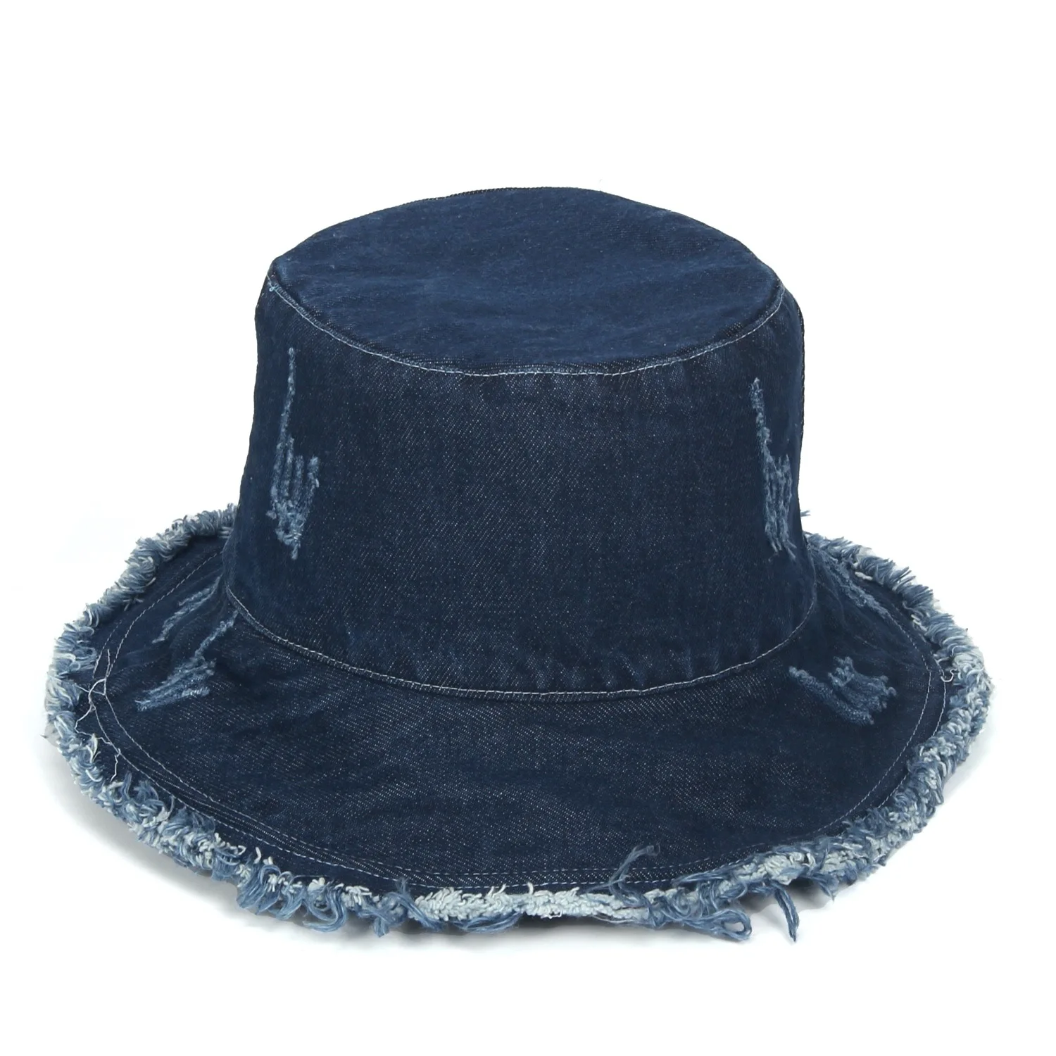 Vintage Denim Bucket Hat Washed Denim Distressed Denim Bucket Hat Big Brim