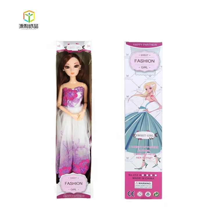 
Wholesale Children Full Color Barbie Doll Display Cardboard Colored Paper Kraft Products Toys Corrugated Display Box 