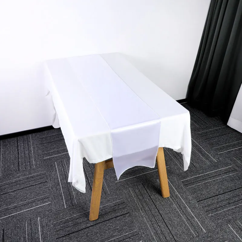 Hotel table linen satin home table runner chair sash decoration table runners for wedding banquet Pattern Type Solid