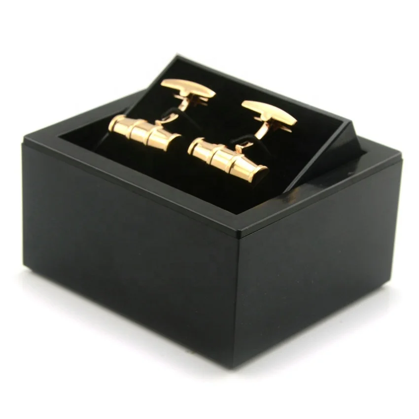 High quality new design durable turn boxes for cuff link lot stock rotating cufflink box