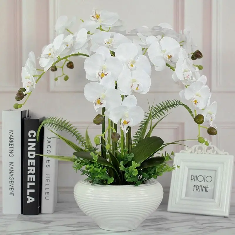 artificial flower for home decor phalaenopsis artificial orchid  flower Artificial plant potted  artificial plant orchid