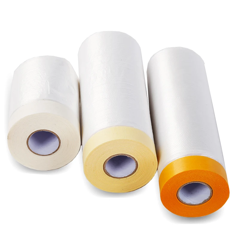 Film Shrink Transparent Automotive Paint Covering Yellow Paper Painting Masking Tape