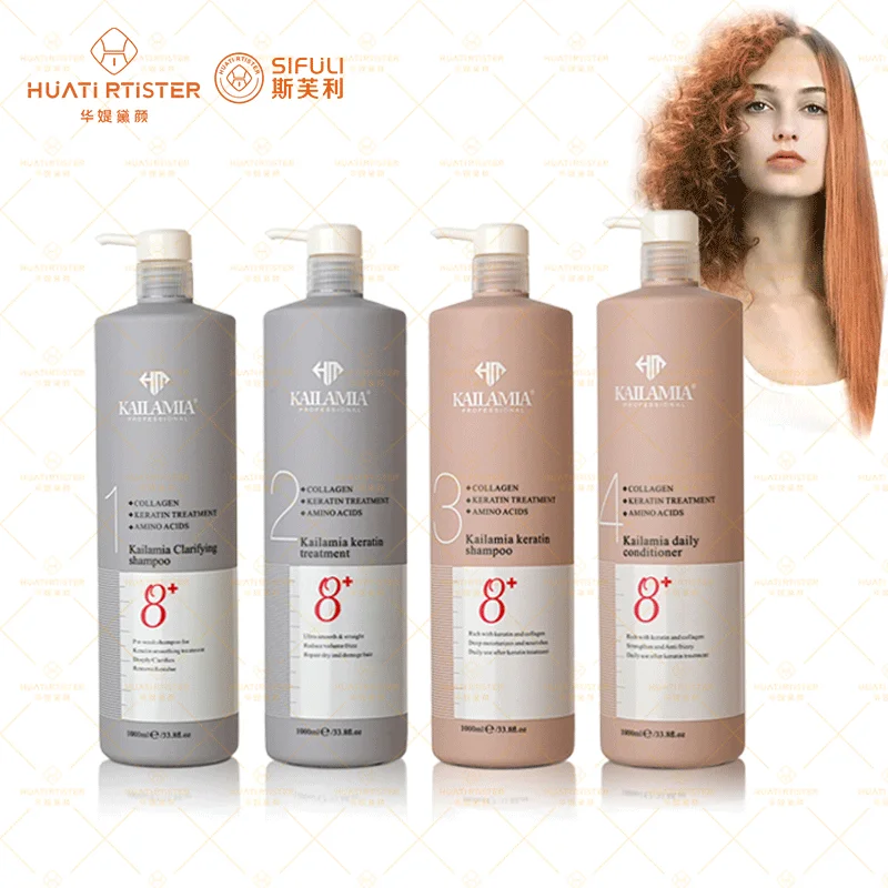 Huati Sifuli KAILAMIA 1000ml Hair rebonding Straightening Cream Collagen Protein Pure brazilian Keratin Hair Treatment