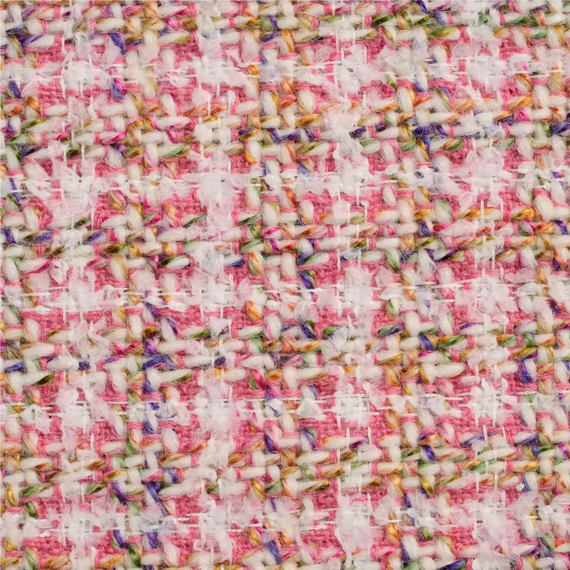 455gsm Solid Color Coarse Needle Wool Tweed Polyester Fabric For Coat Sweater