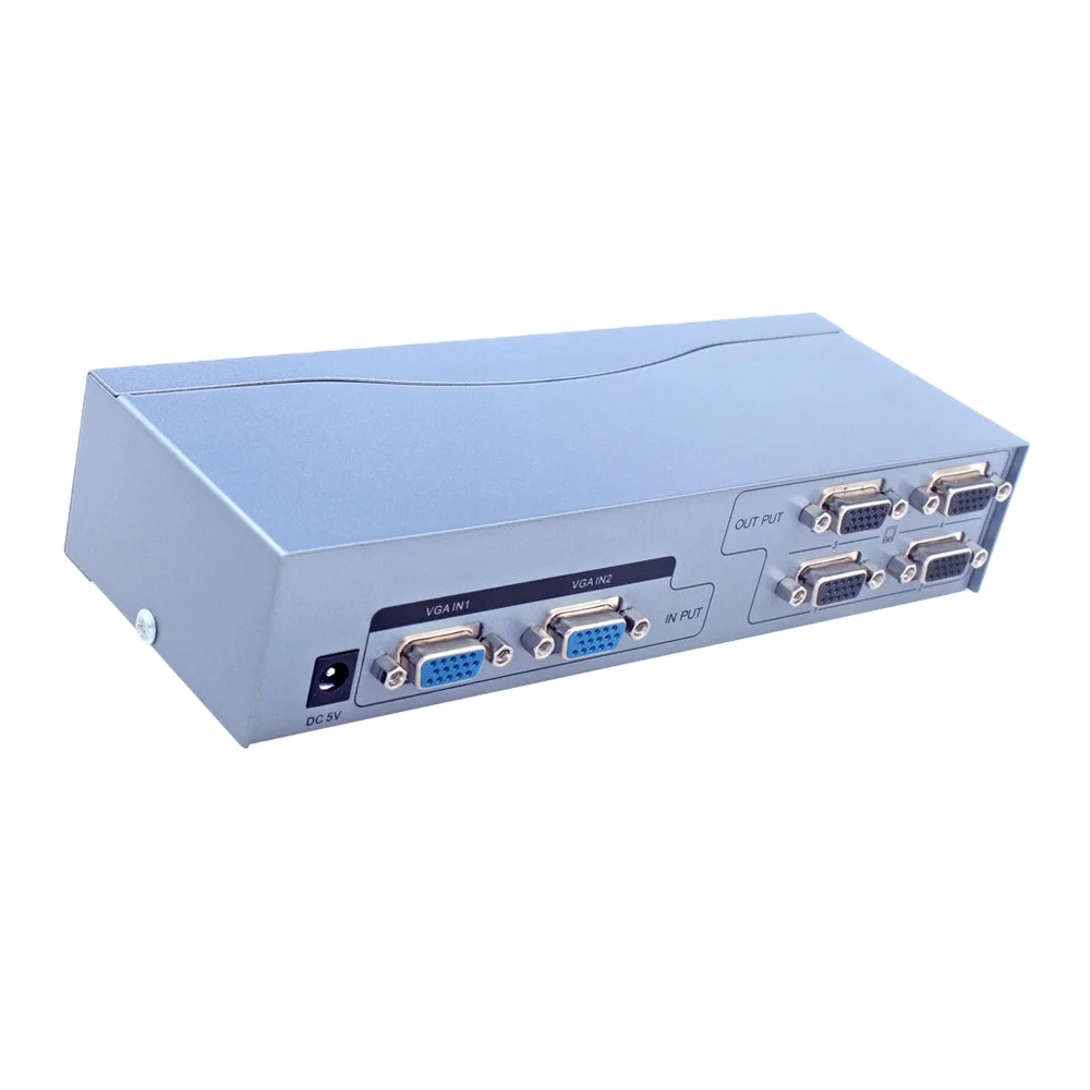
DTECH Hot selling VGA switch with video signals input 2 output 4 VGA switch splitter 