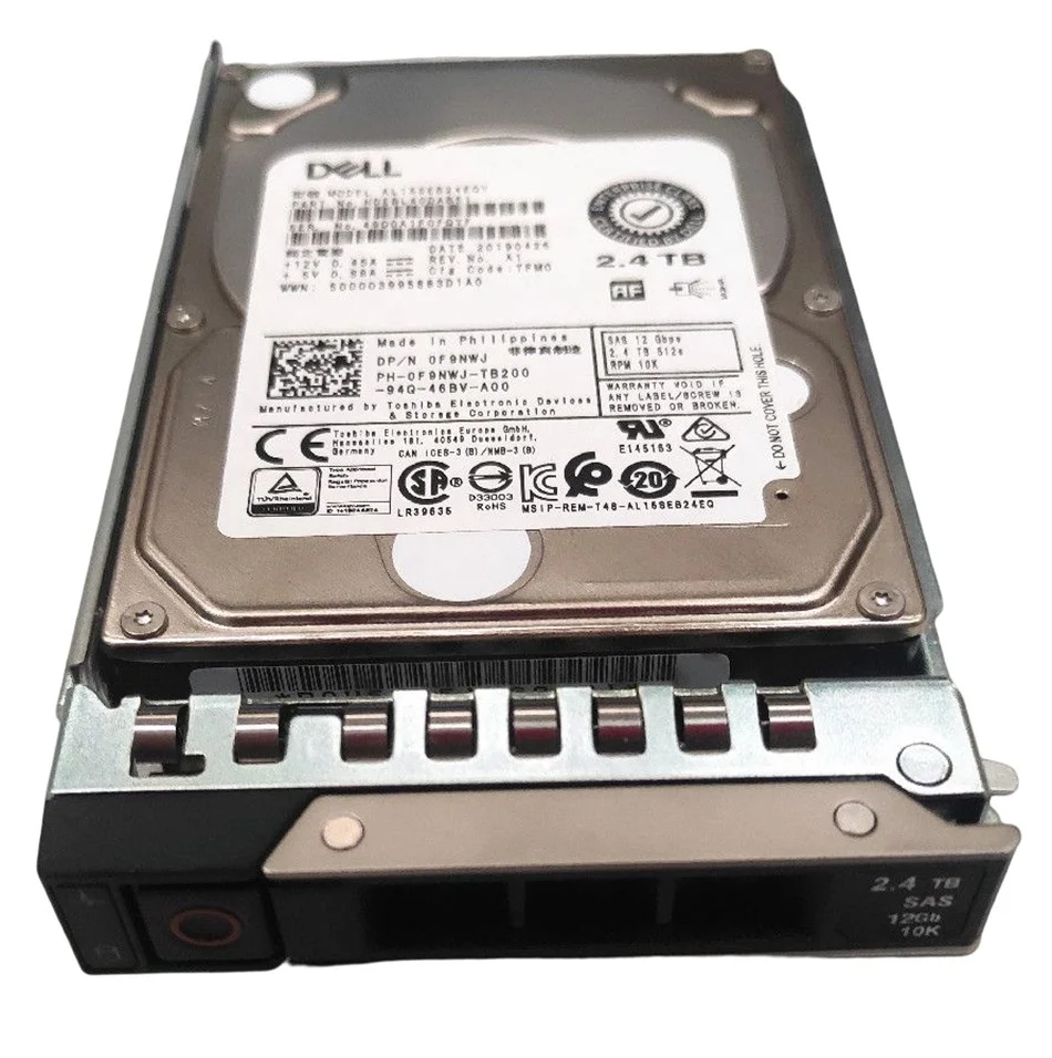 Хорошая цена 0F9NWJ новый оригинальный Dell 2 4 T SAS 10K 12G 5 HDD al15себ 24eqy HDEBL40DAB51 для
