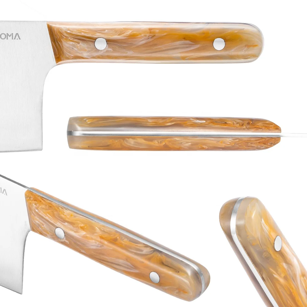 New Design Chinese Vegetable Cleaver Knives Acrylic Handle Kitchen Chopping Knife Set