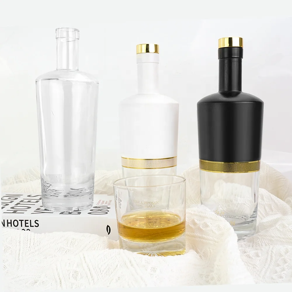 Tequila Premium 750ml Extra Flint Glass Liquor Bottle Cork Stopper 75cl Alcohol Whisky Gin Spirit Vodka Wine Rum Bottle Glass