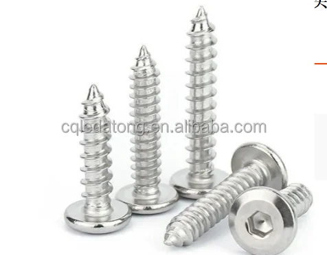 Stainless Steel Screws M2 M3 M4 M5 M6 Furniture Screws Hexagon Self-tapping Screws with Flat Head Inverted Edge