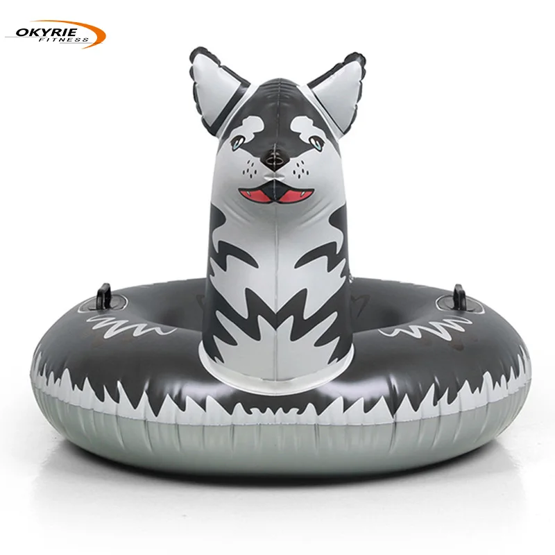 Okyrie 0.6mm Pvc Winter Outdoor Activity plastic white toy inflatable snow sled For Sledding Kids And Adults