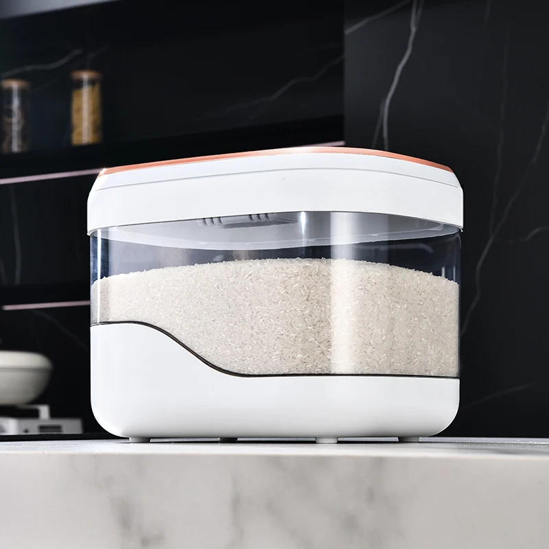 kitchen accessories transparent airtight bulk rice bucket dispenser dry cereal pet food storage container grain boxes dispen