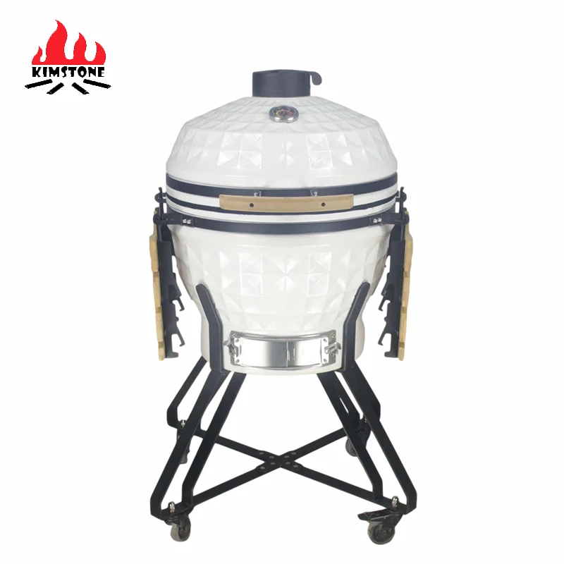 Kimstone 24 Inch Ceramic Charcoal Outdoor Kitchen Pizza Oven Bbq Grills Cast Iron Support OEM
