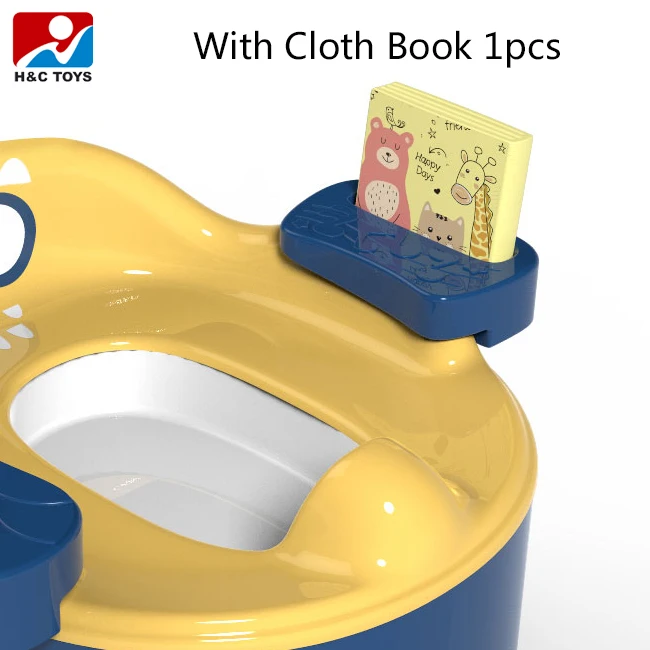 Children training potty stool with cloth book cartoon animal plastic electric music toilet seat for kids