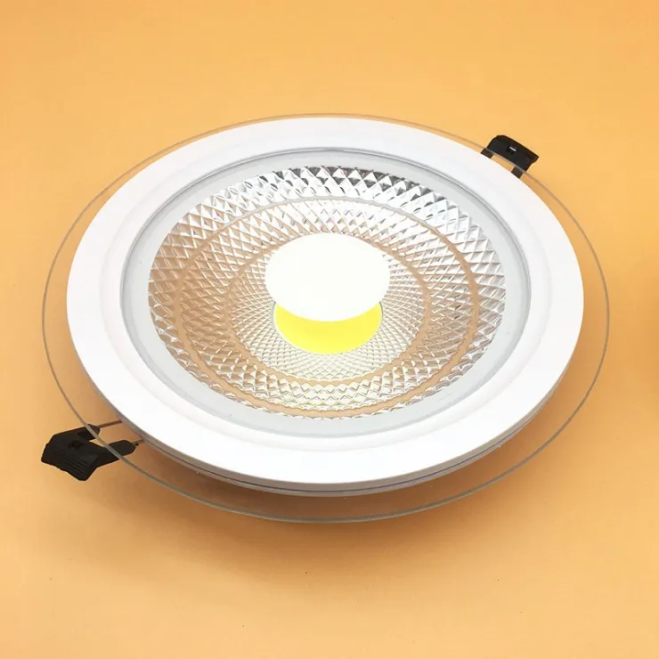 Factory direct sale 12w 18W COB recessed glass  panel light AC85-265V