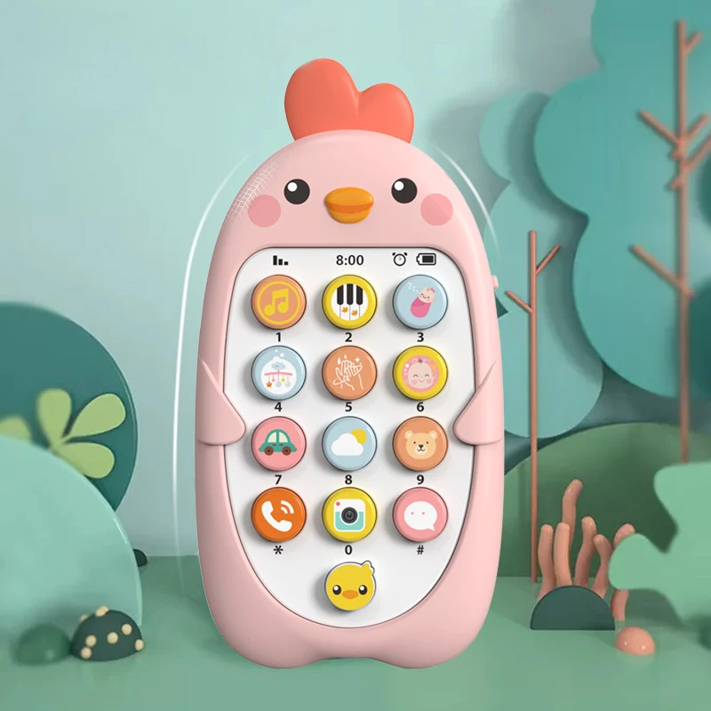 Toddler Smart Phone Baby Mobile Phone Toy Music Light Analog Call Plastic Cellphone Bilingual Toy Phone for Kid
