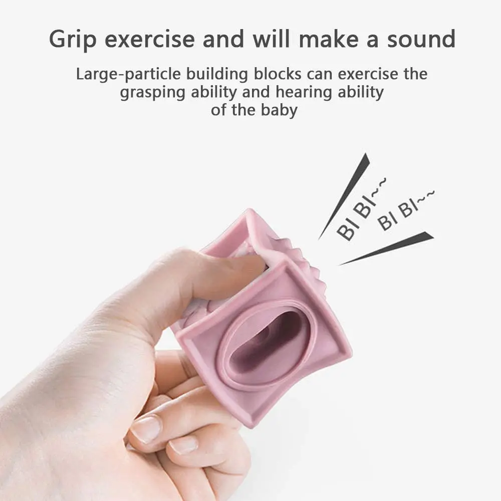 Soft Building Blocks Baby Toys Teethers Toy Educational Squeeze Play Toys Baby Stacking Cube Baby Soft Blocks