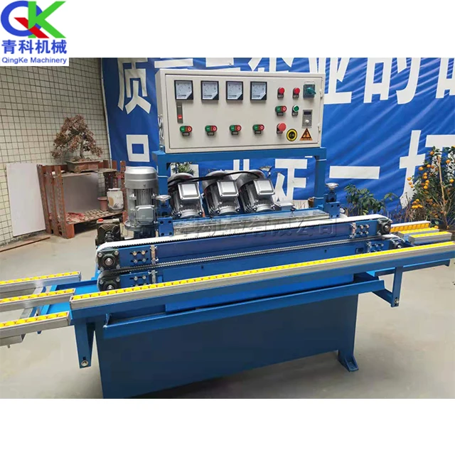 45° table top round edge processing equipment  PLC computer control glass chipping equipment
