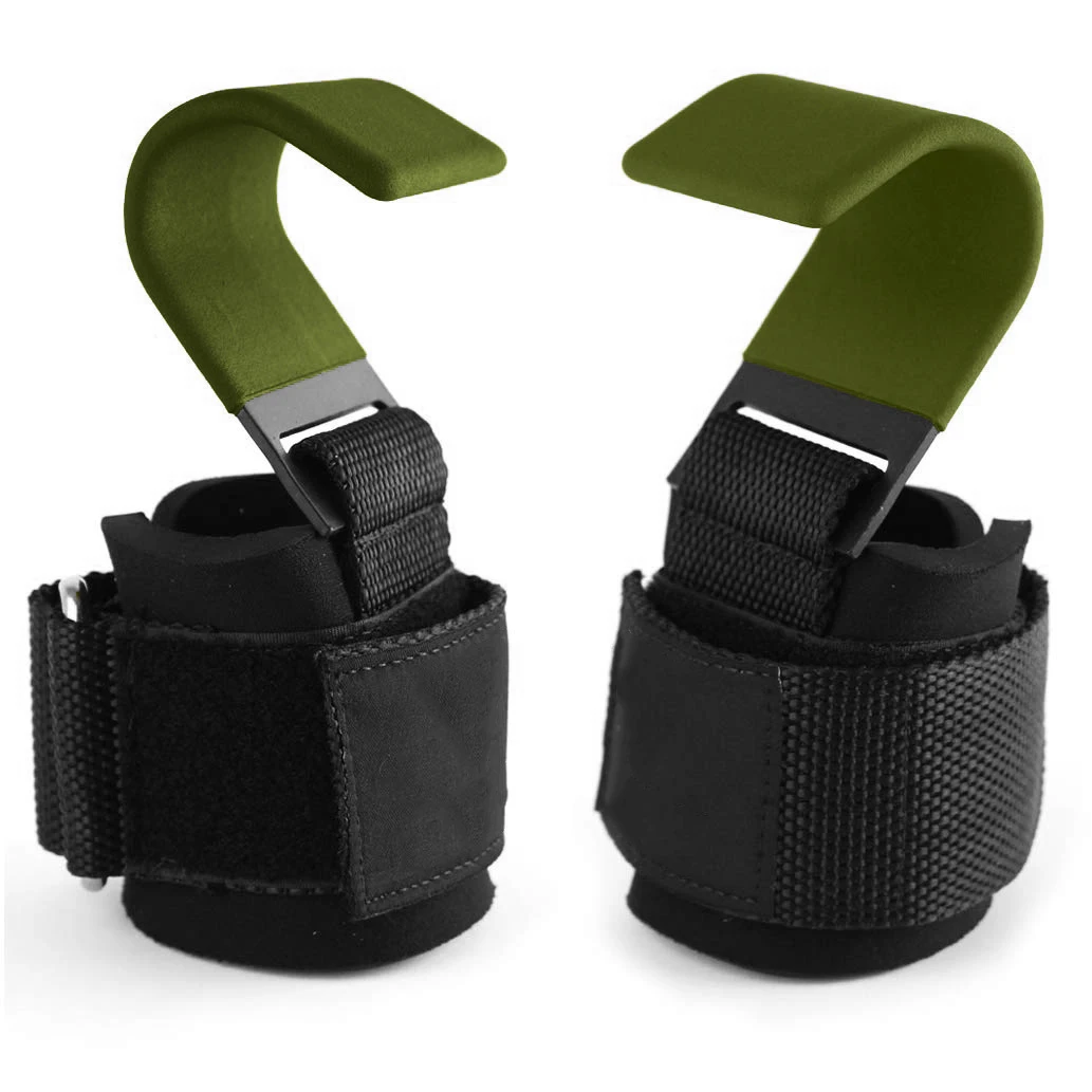 Pull-Up Strength Training Hard Pull Assist Grip Hook Fitness Power Lifting Steel Neoprene Wrist Guard Support Hook