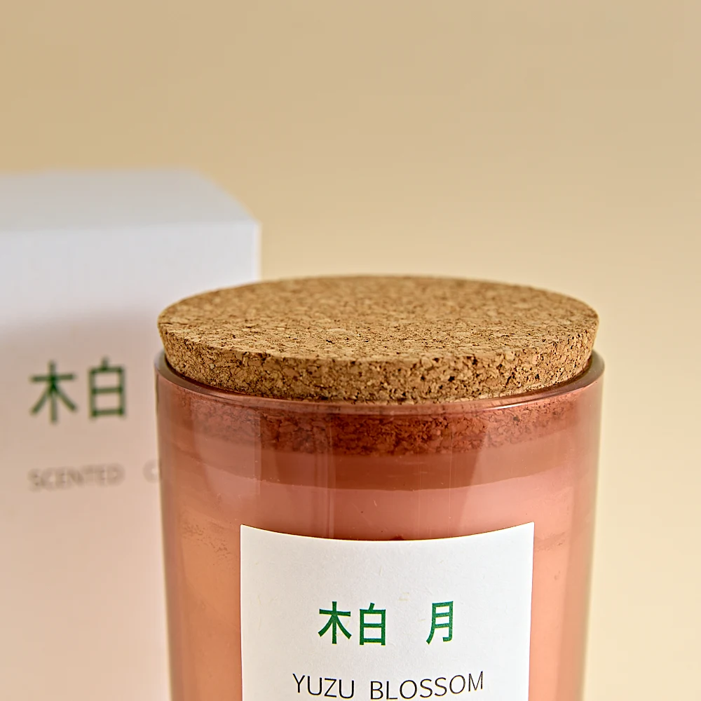 Wholesale Empty Luxury 580g  Extra-large Size Custom Logo Colorful Container Glass Candle Jars With Cork Cap