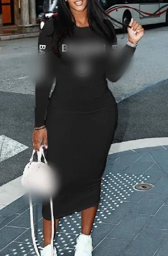 Designer clothes Branded Autumn Winter fashion long sleeve print dress midi luxury dresses women elegant