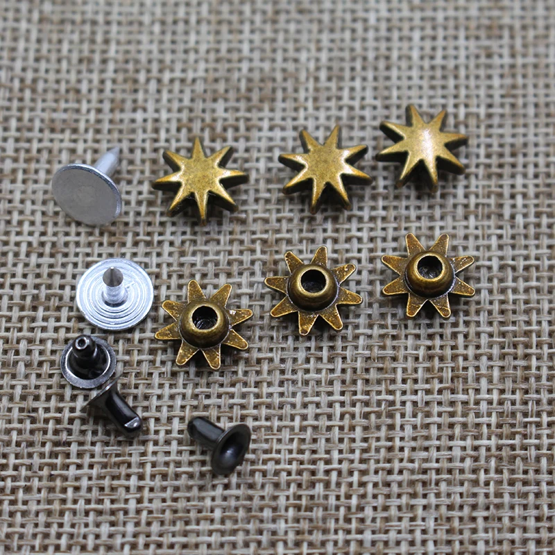 High quality star pattern antique metal denim rivets for jeans