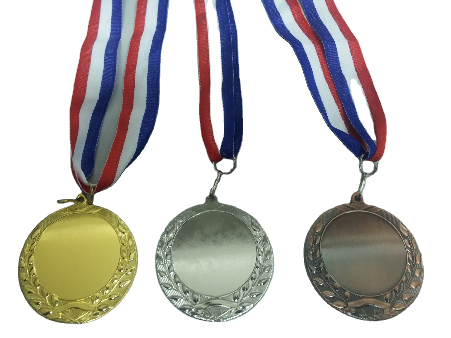 OEM Russian White/Blue/Red Soft Enamel Zinc Alloy Medallion With Ribbon