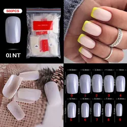 100/500PCS Artificial False Nails White Clear Pro Gule Abs False Nails Accessories and Manicure Tool DIY Nail Art Tip Decoration