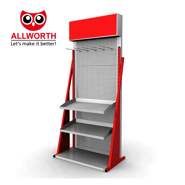 Hot Sell Distributor Eye Catching Adjustable  Standard Utility Movable Metal Display Rack Shelving