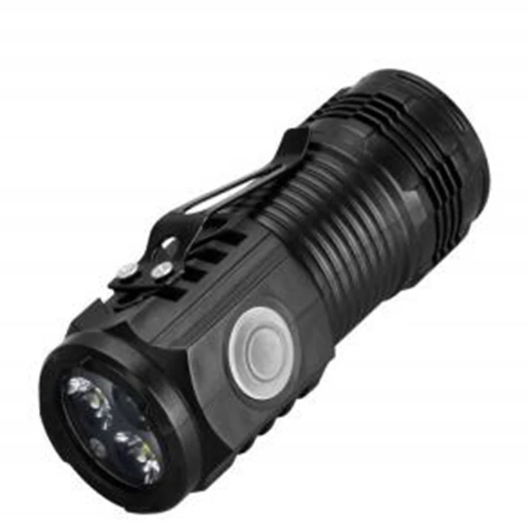 New Portable 3Led ABS Plastic Custom Mini Rechargeable Led Flashlight with Clip