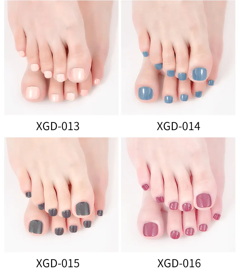 Wholesale semi cured gel strips Toe Nail Wraps Waterproof UV Gel Polish Sticker nails Toe Non-Toxic 3D Polish Nail Sticker