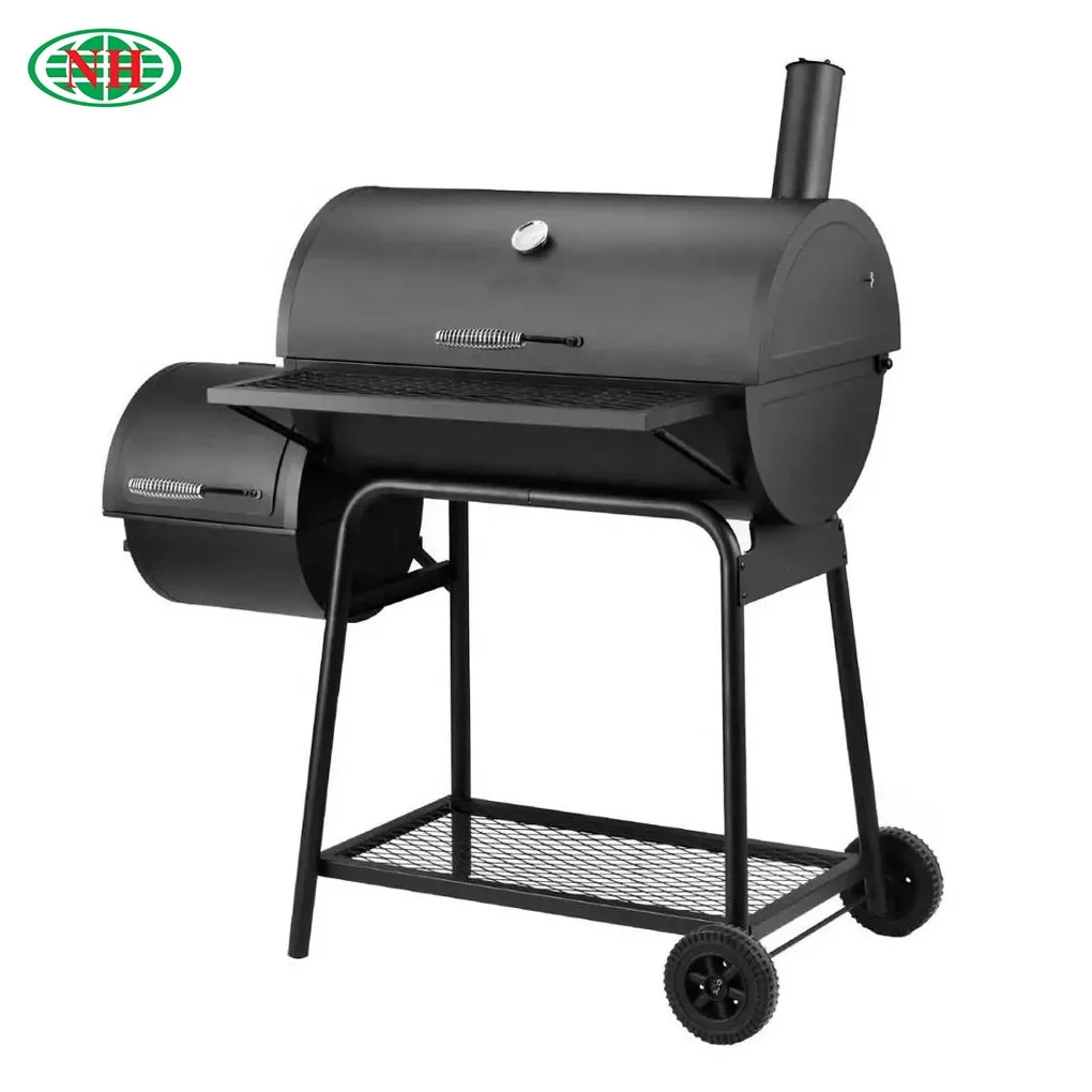 Large charcoal barrel smoker bbq outdoor grill