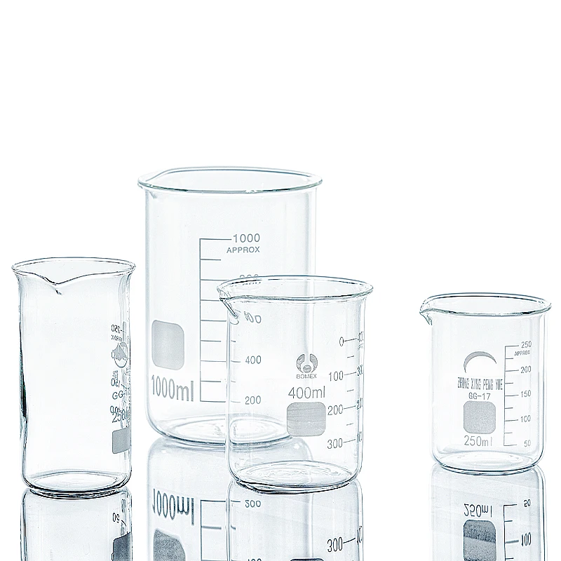 Laboratory 50 100 250 500 1000 2000ml Heat Resistant Graduated Glass Measuring Cup Glass Beaker with handle